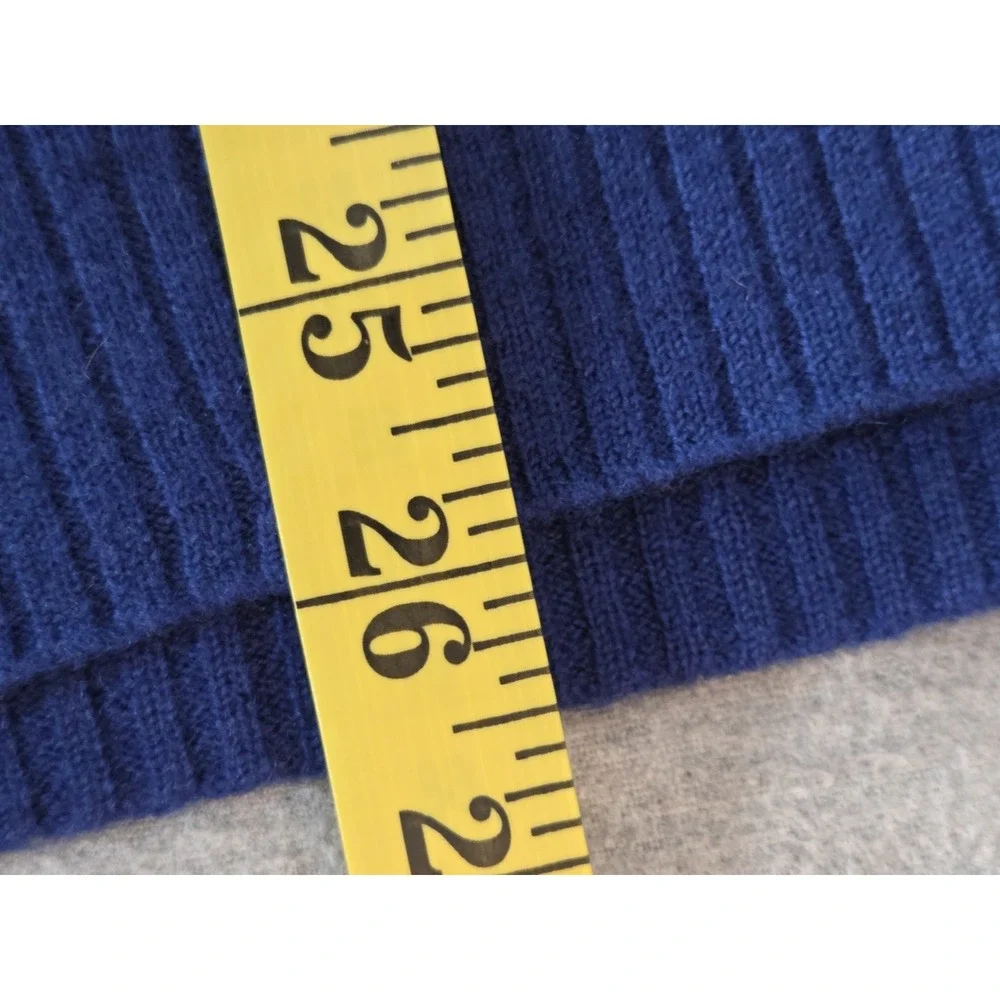Banana Republic Men's XL Sweater 1/4 Zip 100% Wool Royal Blue Mock Neck Soft Dad